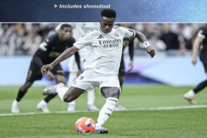 皇马谁当主罚点球？姆巴佩点球9中7、维尼修斯6中4、贝林3中2